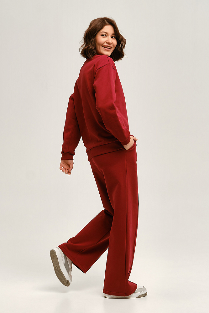 Свитшот с начесом Lori Бордовый_12804