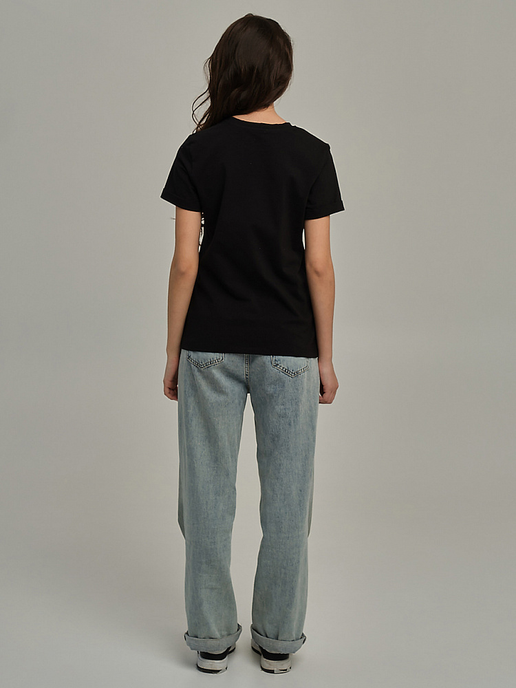 Футболка из эластичного хлопка Nelly Черный_11111