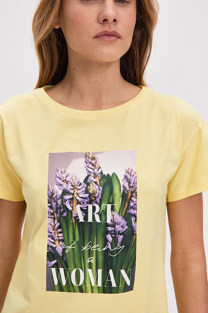 Платье из хлопка Color Print Желтый/Гиацинт_14294