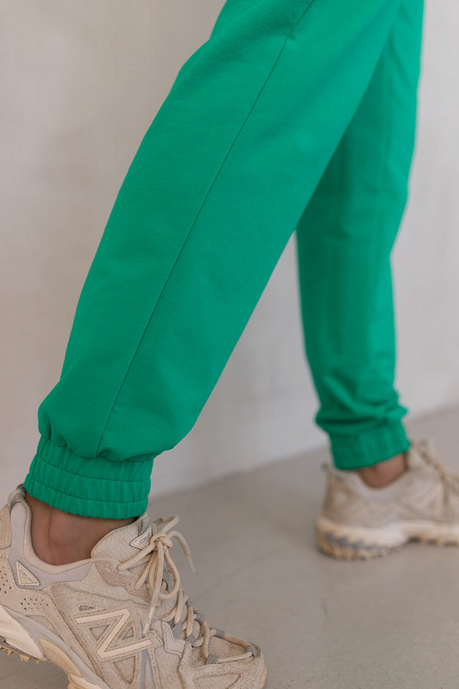 Брюки из легкого эластичного футера Urban chic Зеленый_8300