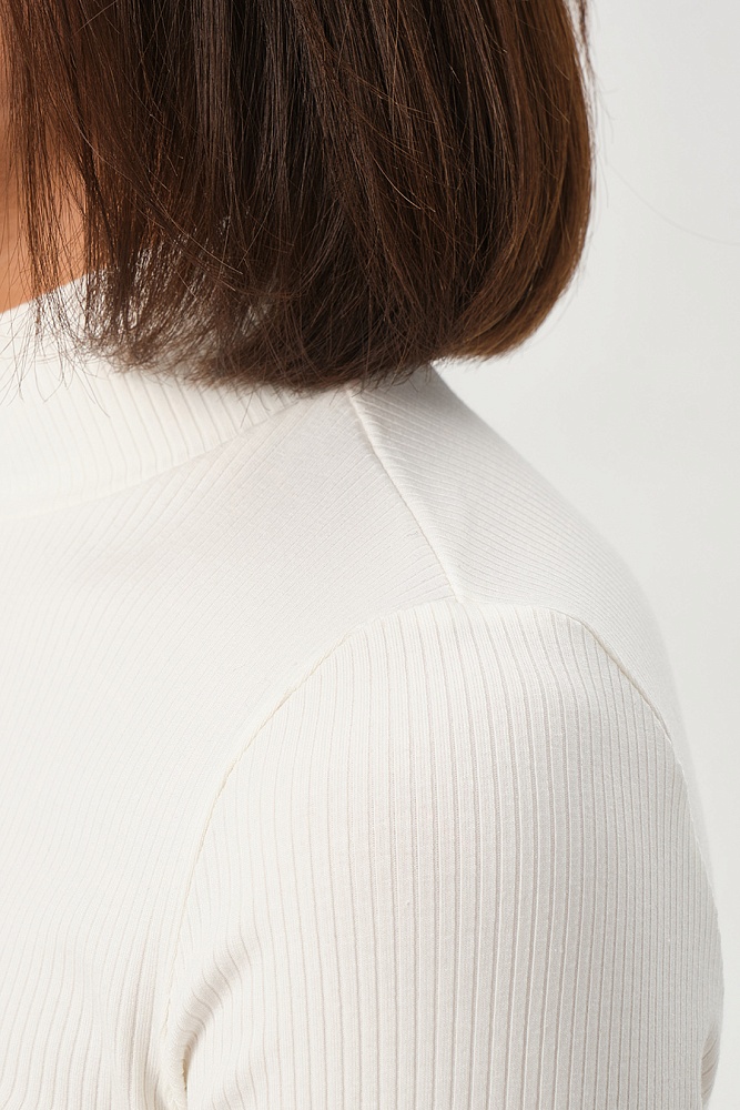 Футболка трикотажная в рубчик Flat Молочный_16899