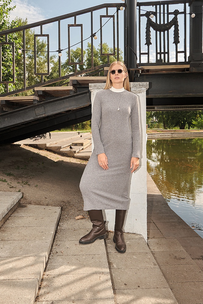 Платье Cozy Soft Серый меланж_16392