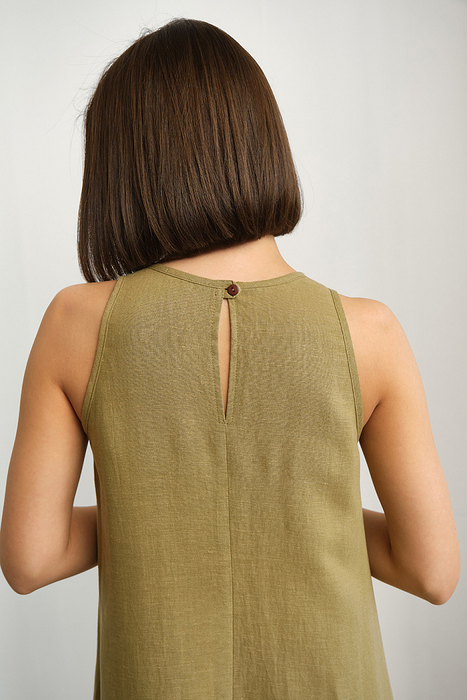Платье изо льна Sonet Хаки_15133