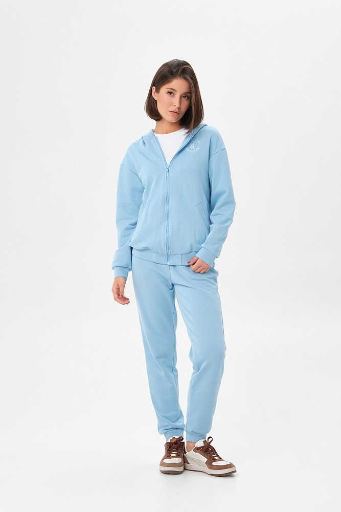 Худи на молнии из футера Art place Голубой_16790