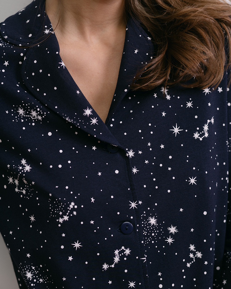Халат-рубашка из хлопка Slow beauty Созвездия_3782